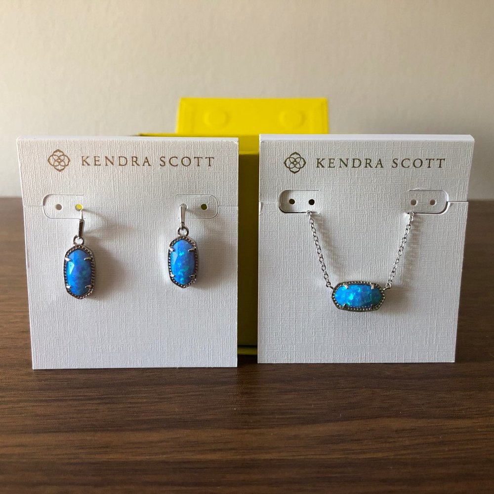 Kendra Scott necklace & earrings in Opal